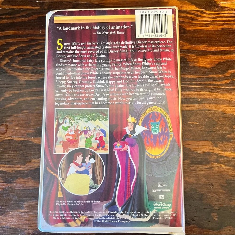 Lot of 3 VHS DISNEY PRINCESS MOVIES SNOW WHITE POCAHONTAS SLEEPING BEAUTY